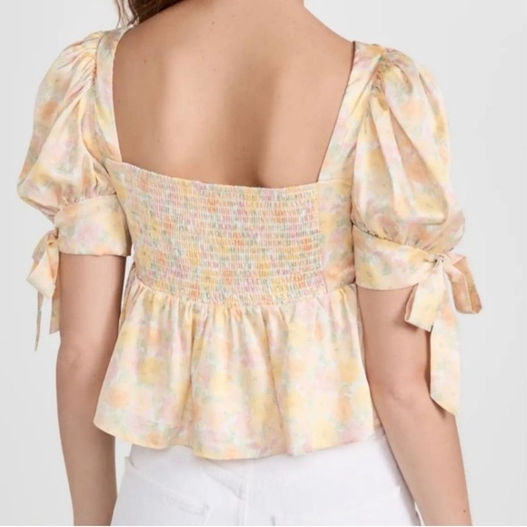 Wayf Terry Top in yellow Mini Roses pattern size medium - Picture 2 of 15